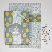 Inpakpapier | Let's talk Wax Oker Mint | 30 cm | 1 M